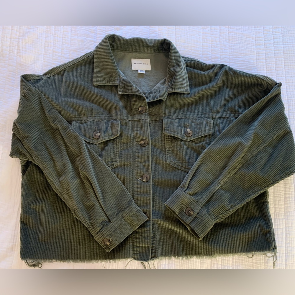 American Eagle Cropped Corduroy Shirt